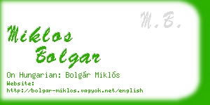 miklos bolgar business card